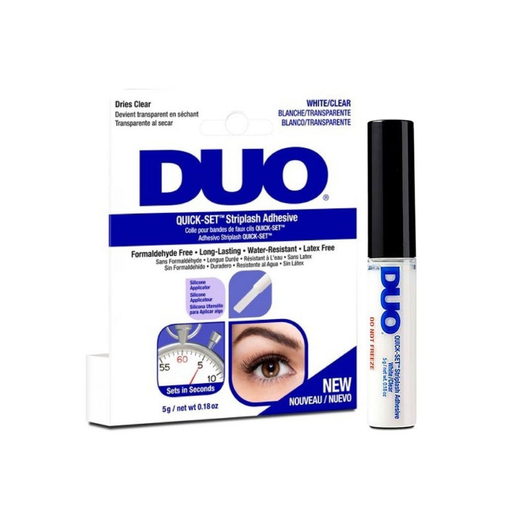 DUO PEGAMENTO PARA PESTAÑAS QUICK-SET “BLANCO/TRANSPARENTE” 5g
