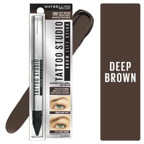 MAYBELLINE TATTOO STUDIO BROW LIFT STICK 260 DEEP BROWN