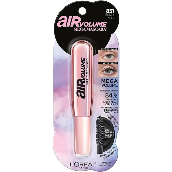 LOREAL AIR VOLUME MEGA MASCARA 851 BLACK NOIR