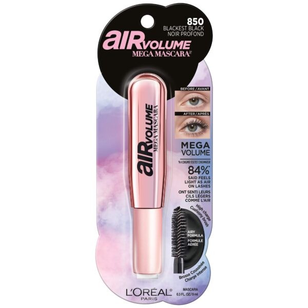 LOREAL AIR VOLUME MEGA MASCARA 850 BLACKEST BLACK