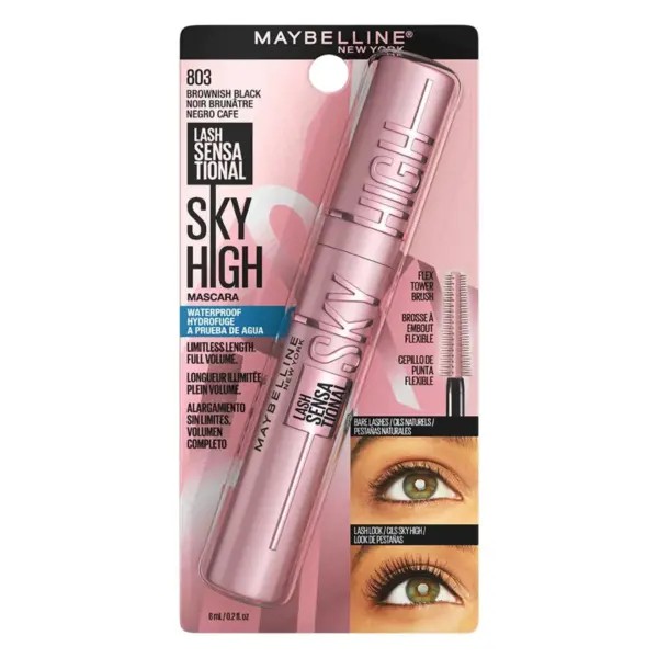 MAYBELLINE LASH SENSATIONAL SKY HIGH WATERPROOF MASCARA 803 BROWNISH BLACK